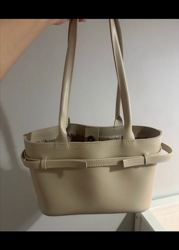 Bej Deri Tokalı Kadın Çanta - Görsel 2