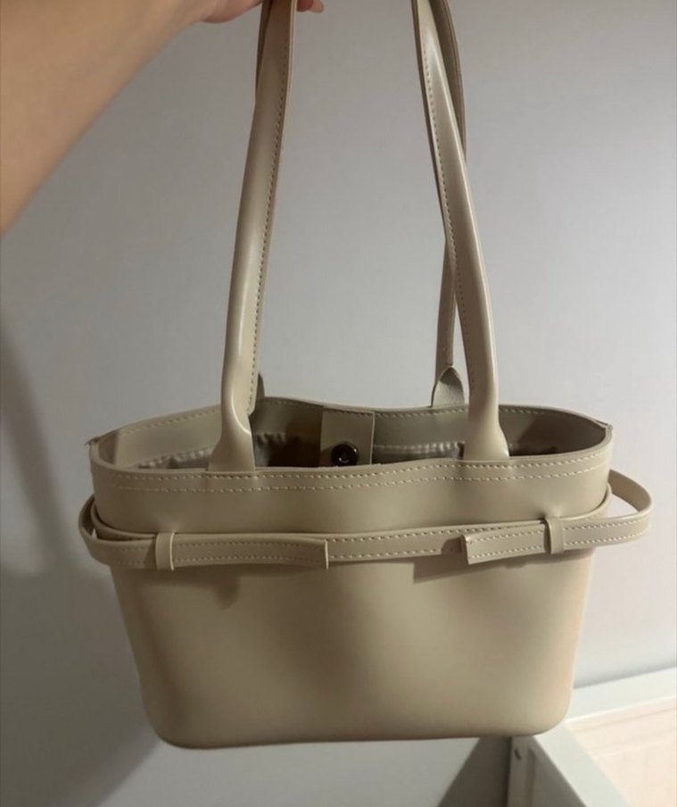 Bej Deri Kadın El Çantası - Görsel 2