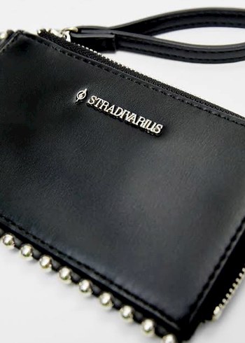 Stradivarius Siyah Deri Fermuarlı Cüzdan