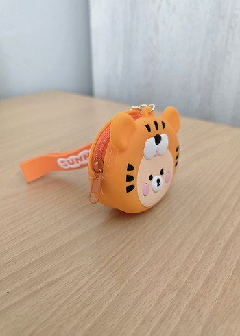 Turuncu Leopar Desenli Çocuk Cüzdanı