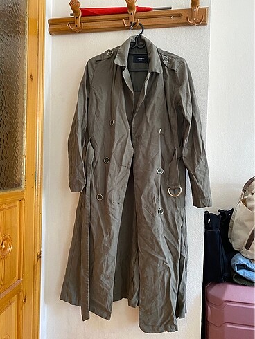 Yeşil trenchcoat