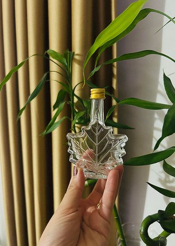 Yaprak cam şişe kolonya - Görsel 2