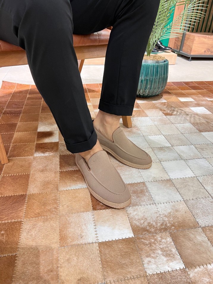 Yılan Desenli Kahverengi Erkek Espadril - Görsel 4