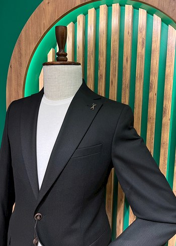 Klasik Kesim Siyah Düğmeli Erkek Ceket 4023-01 - Görsel 4