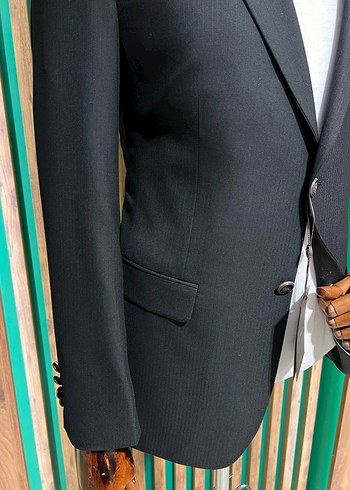 Klasik Kesim Siyah Düğmeli Erkek Ceket 4023-01 - Görsel 5