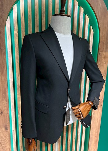 Düğmeli Siyah Erkek Takım Ceketi 4023-01Z - Görsel 6