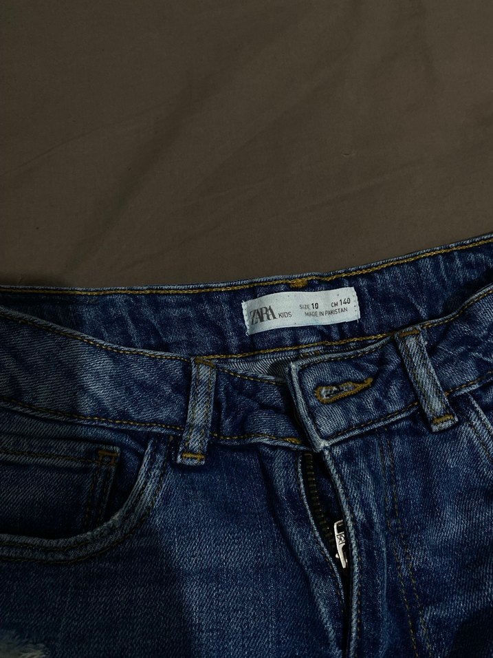 Kız Çocuk Koyu Mavi Mini Kot Şort - Görsel 2