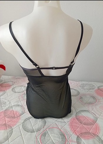 Siyah Strappy Bodysuit - Görsel 3
