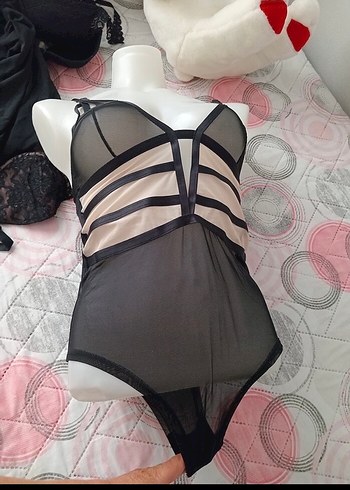 Siyah Strappy Bodysuit - Görsel 2