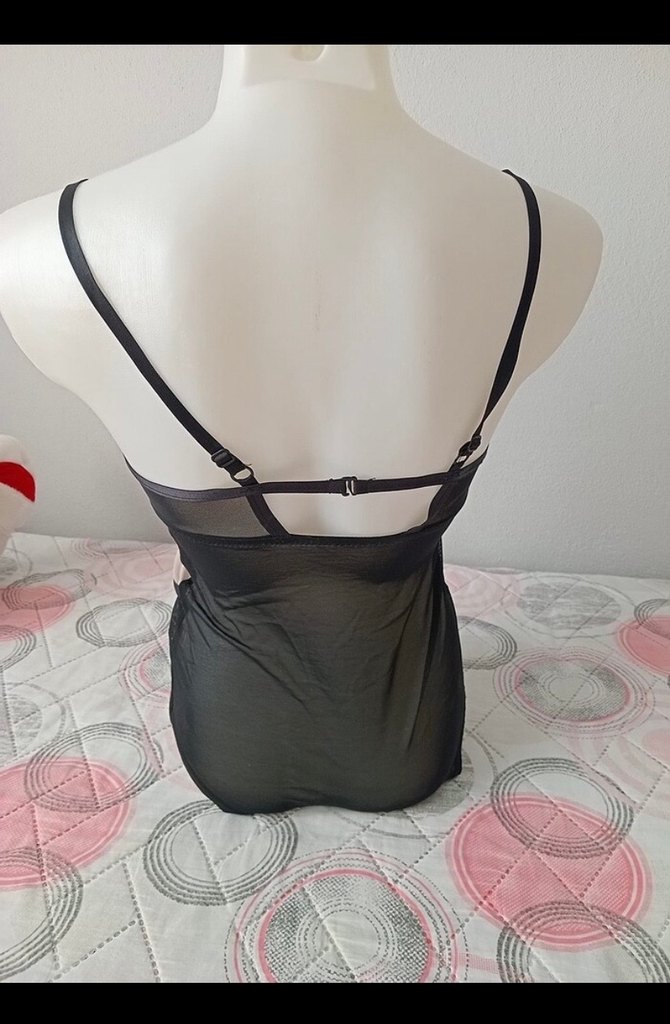 Siyah Strappy Bodysuit - Görsel 3