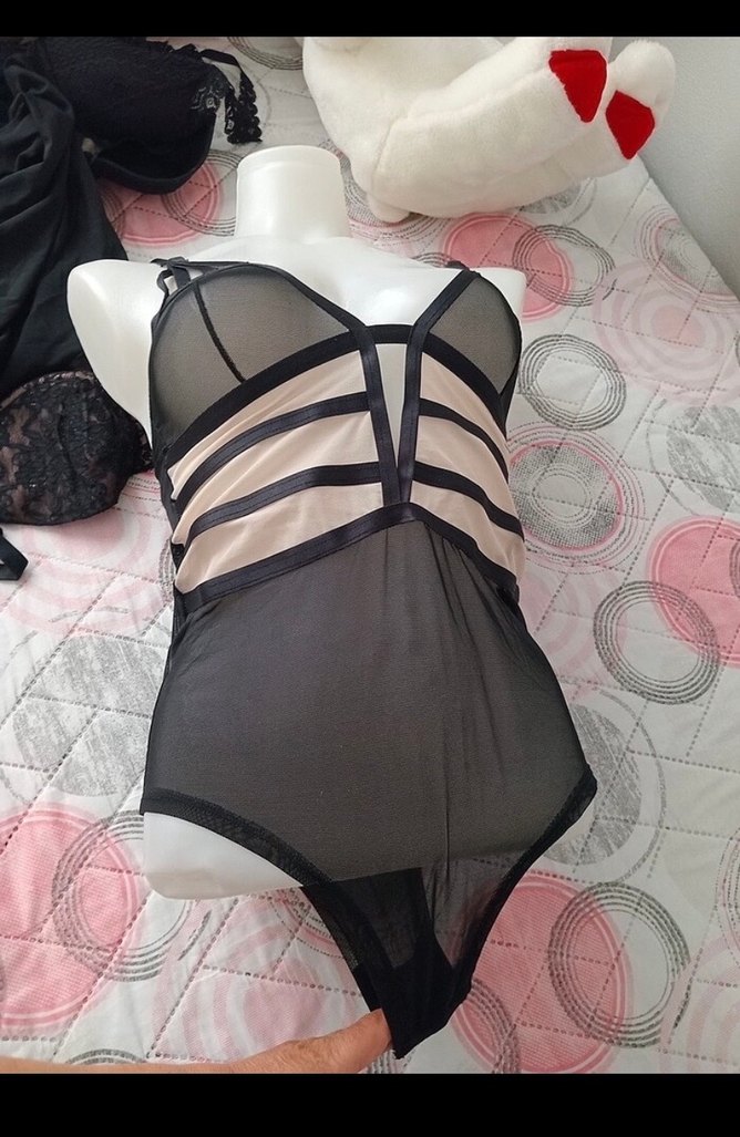 Siyah Strappy Bodysuit - Görsel 2