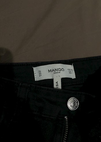 Kadın Siyah Kemerli Mini Denim Şort - Görsel 2