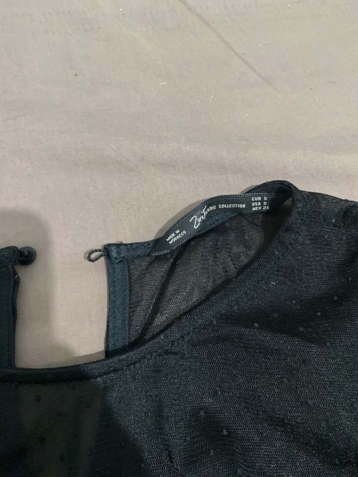 Siyah V Yakalı Uzun Kollu Gotik Bluz - Görsel 2