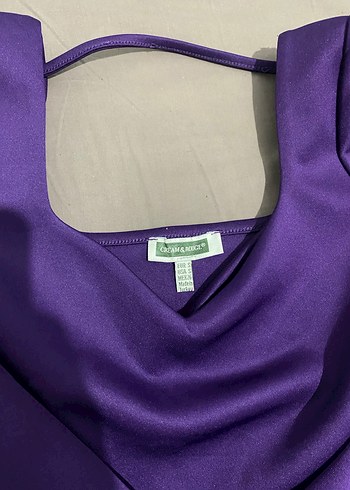 Mor V Yaka Uzun Kollu Kadın Bluz - Görsel 2