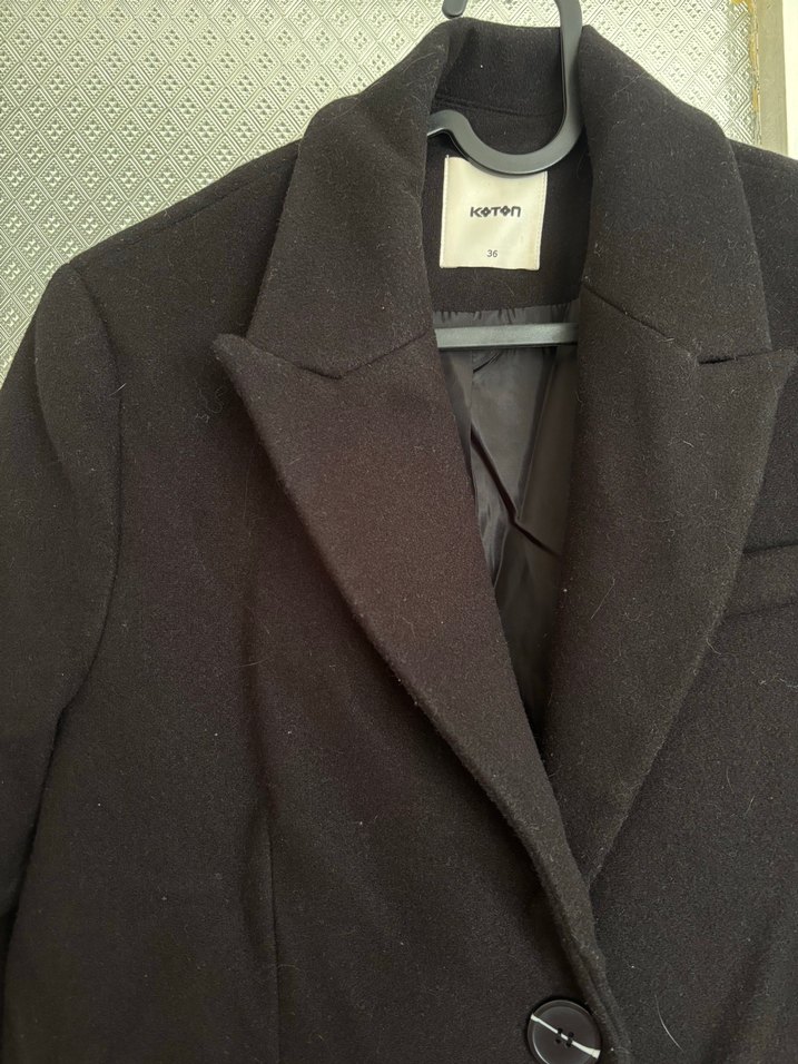 Düğmeli Siyah Kışlık Uzun Kaban - Görsel 2