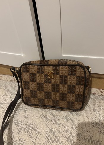 Kahverengi Baskılı Deri Kadın Çanta - Görsel 2