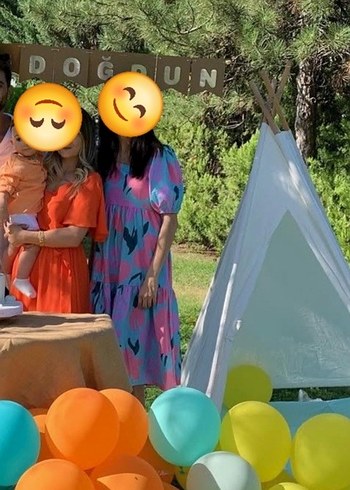 Diğer Renkli Bohem Volanlı Günlük Elbise
