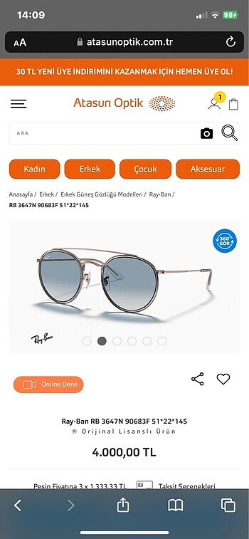 Ray Ban Ray ban güneş gözlüğü