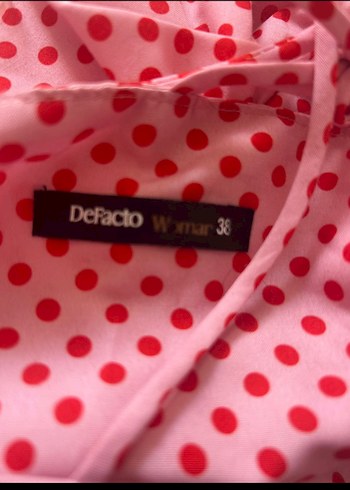 Defacto Pembe puantiyeli elbise