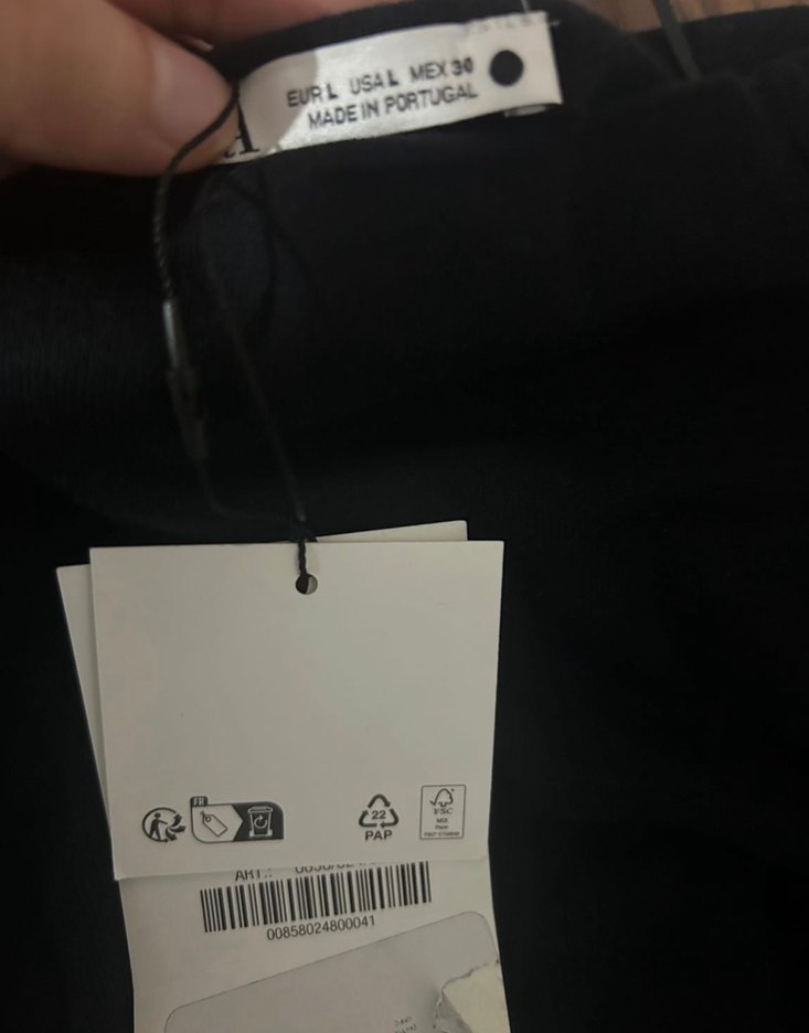 Zara Etiketli Uzun Kollu Siyah Mini Elbise - Görsel 3