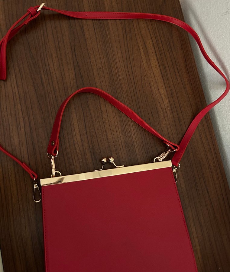 Klasik Şıklık Kırmızı Deri Kadın Çanta - Görsel 4