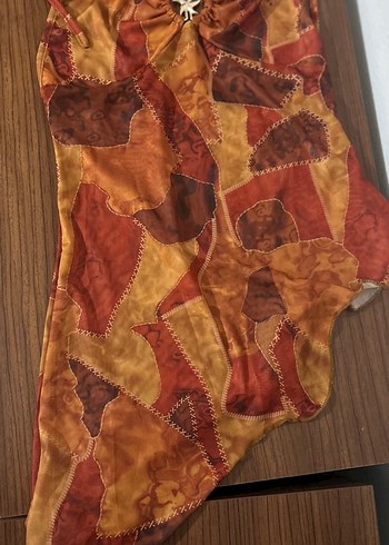 Turuncu şifon bluz - Görsel 5