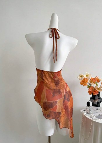 Turuncu şifon bluz - Görsel 2