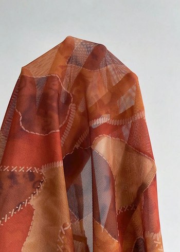 Turuncu şifon bluz - Görsel 3