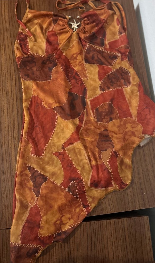 Turuncu şifon bluz - Görsel 5