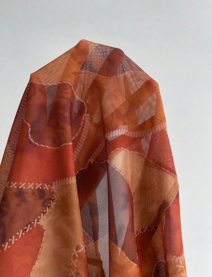 Turuncu şifon bluz - Görsel 3