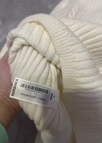 Bershka örgülü beyaz kazak - Görsel 5