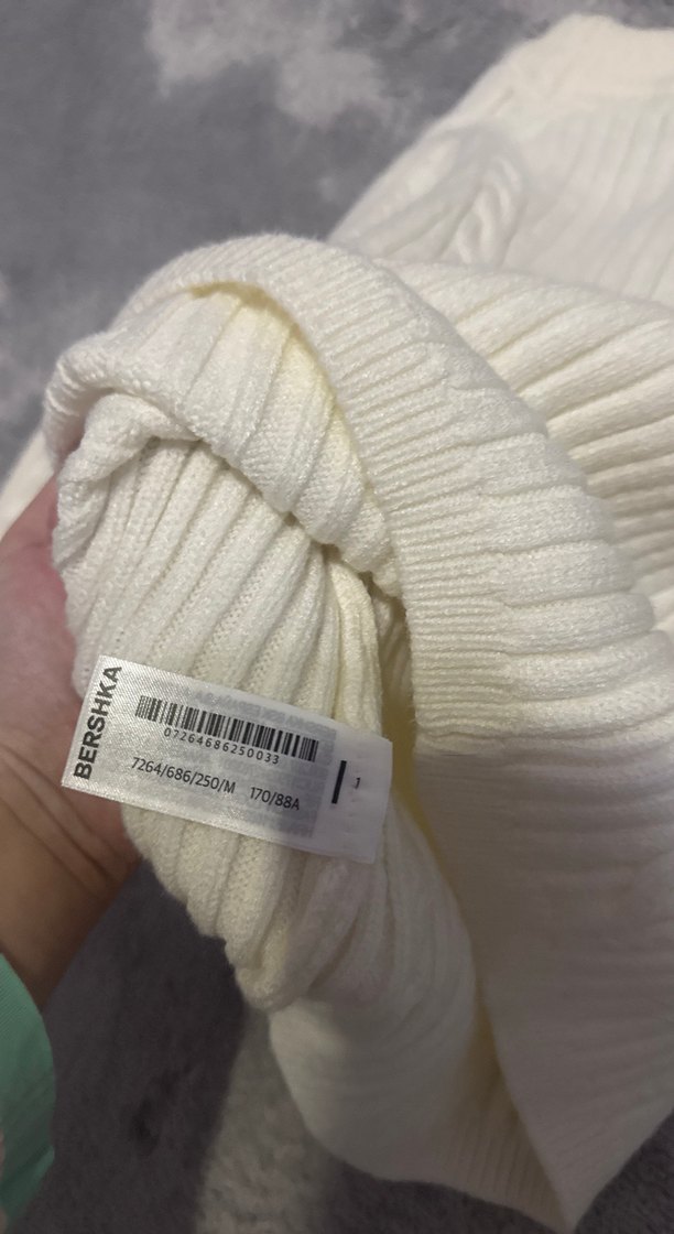 Bershka örgülü beyaz kazak - Görsel 5