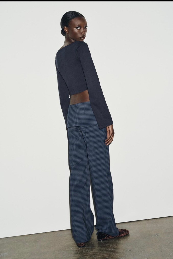 Yeni zara asimetrik kayık yaka üst - Görsel 2