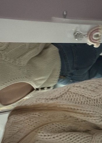 Zara örgülü beyaz kazak - Görsel 2