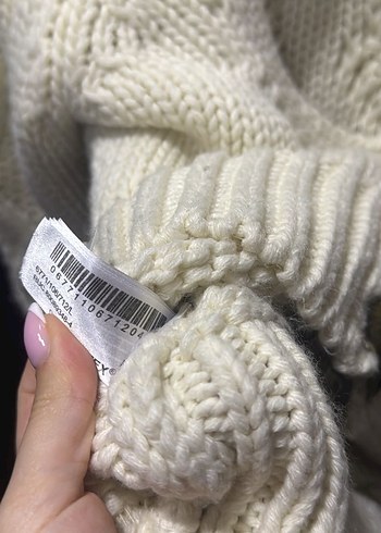 Zara örgülü beyaz kazak - Görsel 6