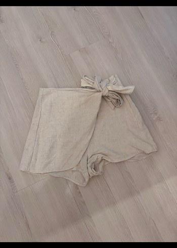Stradivarius keten şort etek