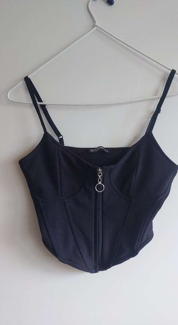 Tokalı Siyah Gotik Strappy Büstiyer - Görsel 2