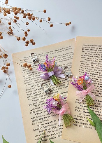 Mor Pastel Püsküllü Bohem Anahtarlık - Görsel 4