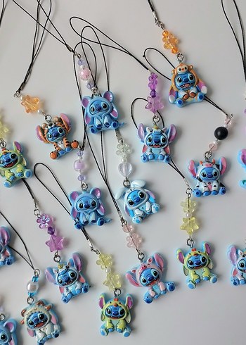 Renkli Stitch Figürlü El Yapımı Telefon Askıları - Görsel 2