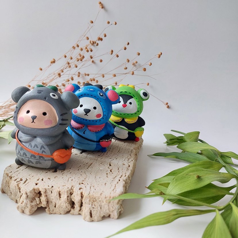 Renkli Hayvan Kostümlü Mini Figürler - Görsel 2