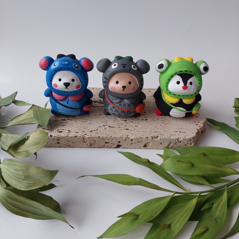 Renkli Hayvan Kostümlü Mini Figürler - Görsel 5