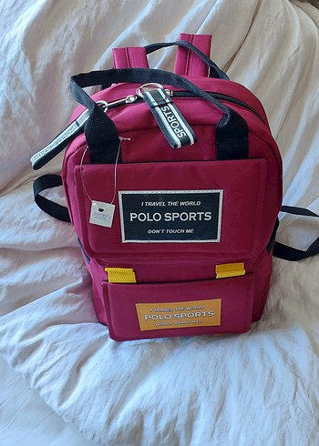 Bordo Polo Sports Fermuarlı Kadın Sırt Çantası - Görsel 6