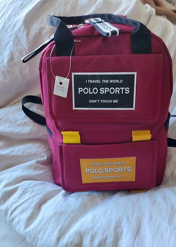 Bordo Polo Sports Fermuarlı Kadın Sırt Çantası - Görsel 5