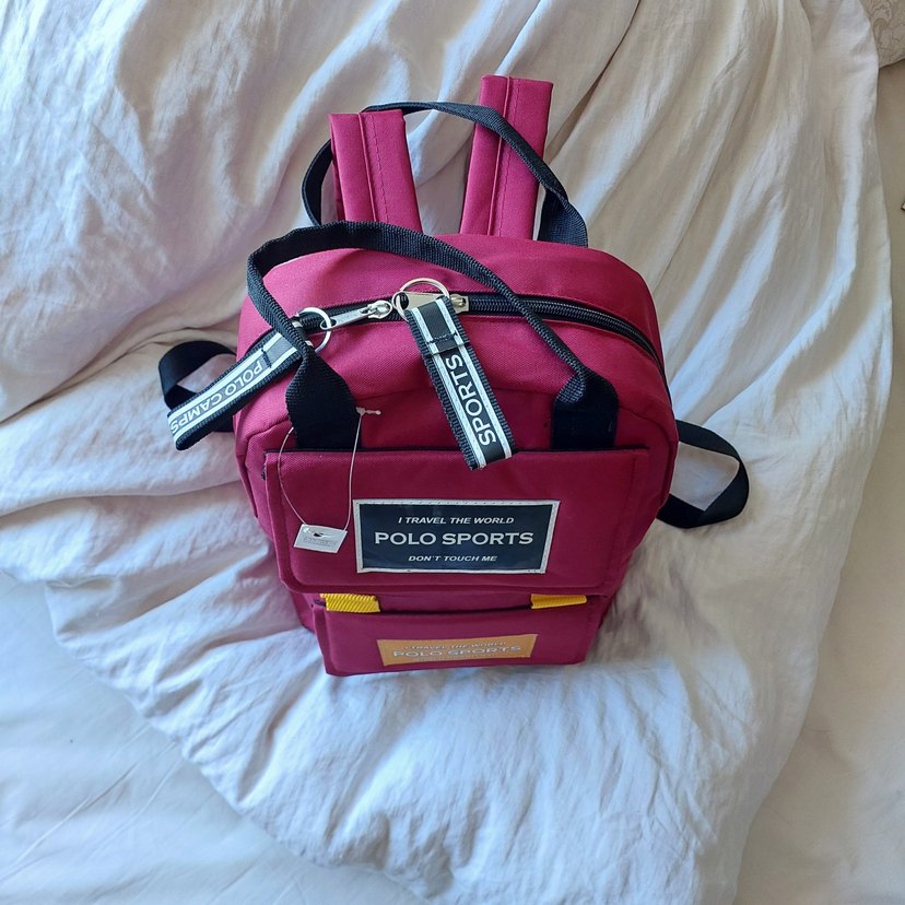 Bordo Polo Sports Fermuarlı Kadın Sırt Çantası - Görsel 2