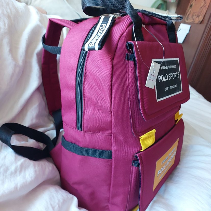 Bordo Polo Sports Fermuarlı Kadın Sırt Çantası - Görsel 3