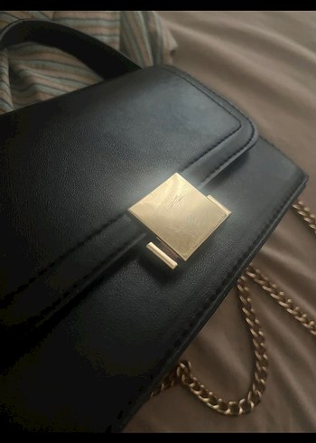 Beden Stradivarius Minimalist Siyah Deri Kemerli Kadın Çanta