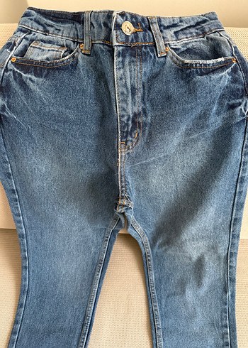32 Beden Mavi Regular Fit Denim Kadın Pantolon