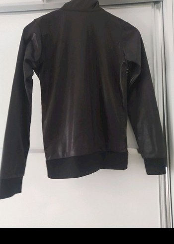 Adidas Kahverengi Biker Deri Ceket Kadın
