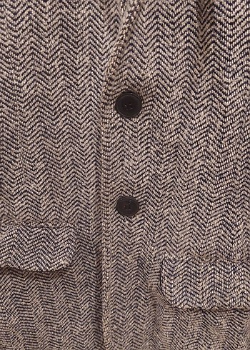 m Beden Gri Düğmeli Kadın Blazer Ceket