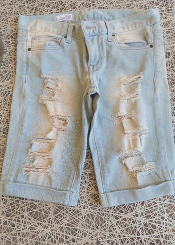 Diğer Kadın Buz mavisi Denim Bermuda Şort